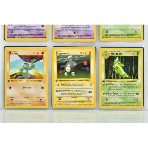 1600 - COMPLETE FIRST EDITION SHADOWLESS POKEMON CARDS BASE SET, complete set of one hundred and two cards,... 