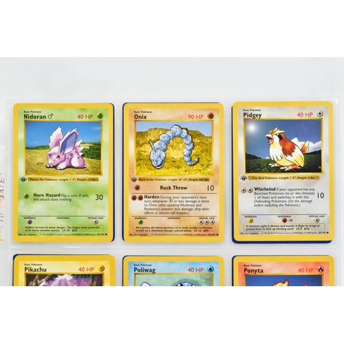 1600 - COMPLETE FIRST EDITION SHADOWLESS POKEMON CARDS BASE SET, complete set of one hundred and two cards,... 