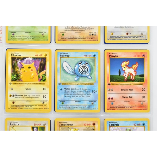 1600 - COMPLETE FIRST EDITION SHADOWLESS POKEMON CARDS BASE SET, complete set of one hundred and two cards,... 