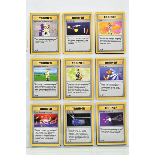 1600 - COMPLETE FIRST EDITION SHADOWLESS POKEMON CARDS BASE SET, complete set of one hundred and two cards,... 