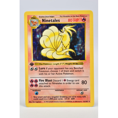 1600 - COMPLETE FIRST EDITION SHADOWLESS POKEMON CARDS BASE SET, complete set of one hundred and two cards,... 