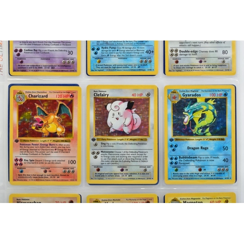 1600 - COMPLETE FIRST EDITION SHADOWLESS POKEMON CARDS BASE SET, complete set of one hundred and two cards,... 