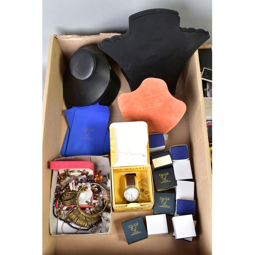 162 - TWO LARGE BOXES CONTAINING A LARGE SELECTION OF CUFFLINKS AND OTHER ITEMS, to include five retro, si... 