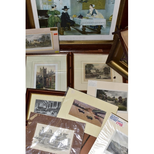 175 - PAINTINGS AND PRINTS ETC, to include early 20th century coastal oil on board, unsigned, landscape wa... 