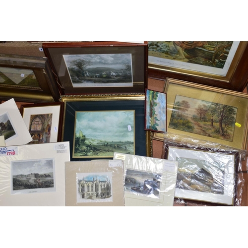 175 - PAINTINGS AND PRINTS ETC, to include early 20th century coastal oil on board, unsigned, landscape wa... 