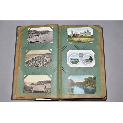 232 - A COLLECTION OF ONE HUNDRED AND SIXTY FIVE POSTCARDS in an old album, the cards are mainly of a topo... 