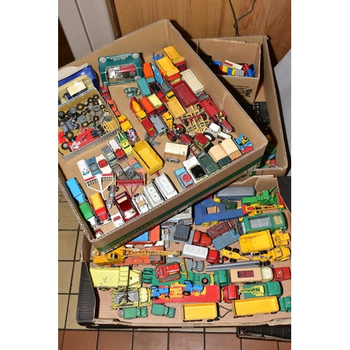 253 - A QUANTITY OF UNBOXED AND ASSORTED PLAYWORN DIECAST VEHICLES, to include Dinky Supertoys, Leyland/Al... 