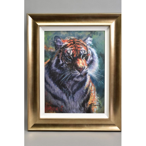 303 - ROLF HARRIS (AUSTRALIAN 1930) 'TIGER IN THE SUN' a limited edition print on board, signed bottom rig... 