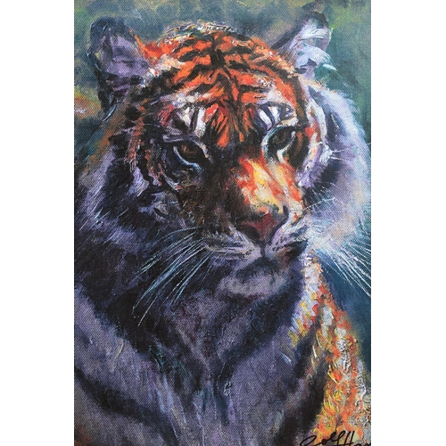 303 - ROLF HARRIS (AUSTRALIAN 1930) 'TIGER IN THE SUN' a limited edition print on board, signed bottom rig... 