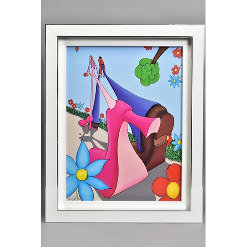 307 - DYLAN IZAAK (BRITISH 1971) 'BEST FOOT FORWARD' a limited edition print 57/195, a fisheye view of a m... 