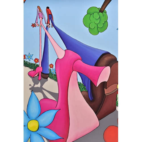 307 - DYLAN IZAAK (BRITISH 1971) 'BEST FOOT FORWARD' a limited edition print 57/195, a fisheye view of a m... 