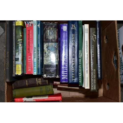 344 - SEVEN BOXES OF BOOKS etc, subjects to include Antique Reference books, Millers Guides, Auction catal... 