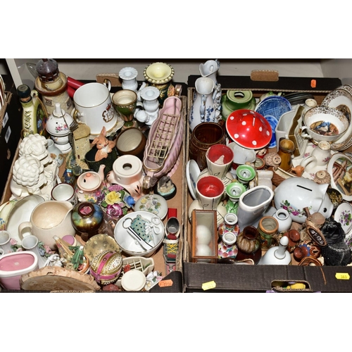 383 - FIVE BOXES AND LOOSE CERAMICS, GLASS etc, to include Collectors plates, Royal Doulton 'Country Deliv... 