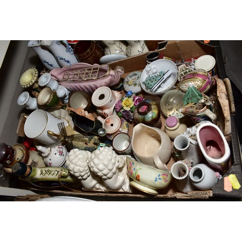 383 - FIVE BOXES AND LOOSE CERAMICS, GLASS etc, to include Collectors plates, Royal Doulton 'Country Deliv... 