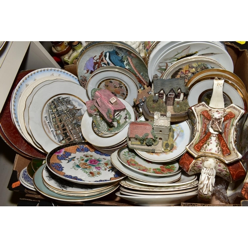 383 - FIVE BOXES AND LOOSE CERAMICS, GLASS etc, to include Collectors plates, Royal Doulton 'Country Deliv... 