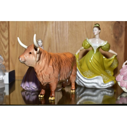 508 - A BESWICK HIGHLAND COW, with Royal Doulton 'Lynne' HN2329, Coalport Beau Monde Collection 'Christine... 