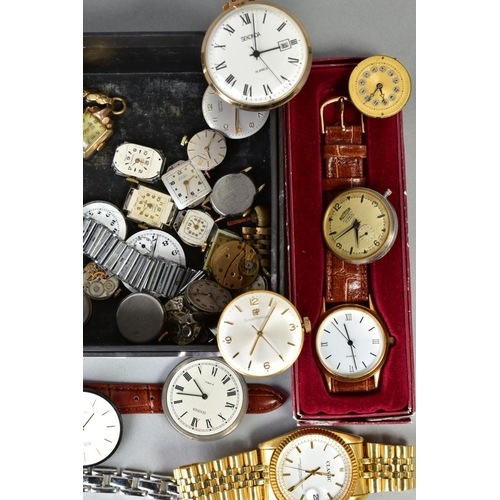 116 - A COLLECTION OF WATCHES AND WATCH PARTS, to include mostly wristwatches with quartz movements, toget... 