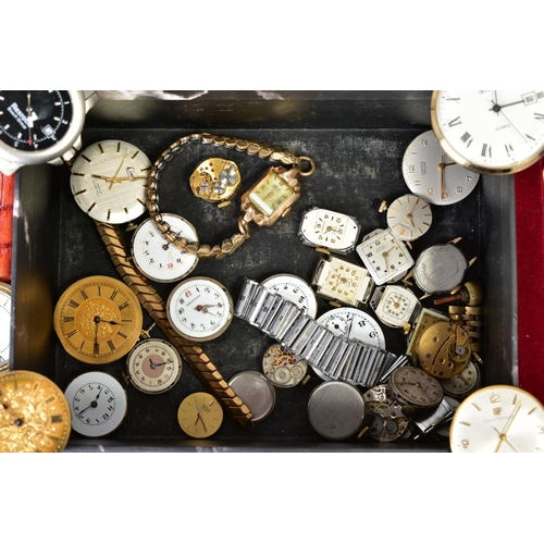 116 - A COLLECTION OF WATCHES AND WATCH PARTS, to include mostly wristwatches with quartz movements, toget... 