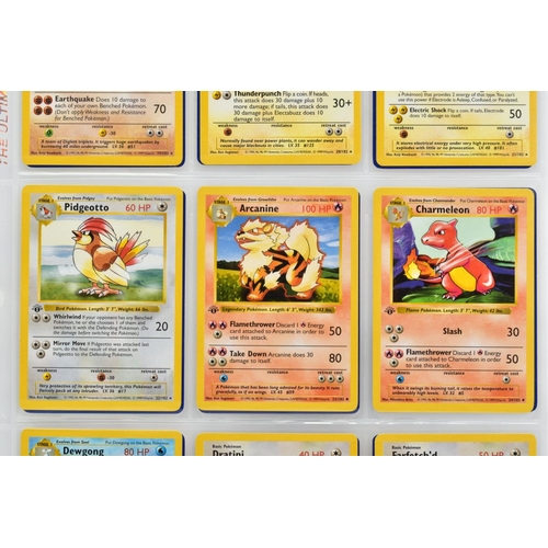 1600 - COMPLETE FIRST EDITION SHADOWLESS POKEMON CARDS BASE SET, complete set of one hundred and two cards,... 