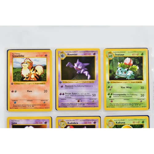 1600 - COMPLETE FIRST EDITION SHADOWLESS POKEMON CARDS BASE SET, complete set of one hundred and two cards,... 