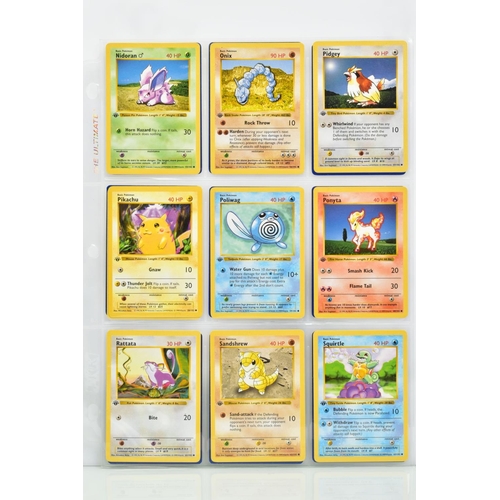 1600 - COMPLETE FIRST EDITION SHADOWLESS POKEMON CARDS BASE SET, complete set of one hundred and two cards,... 