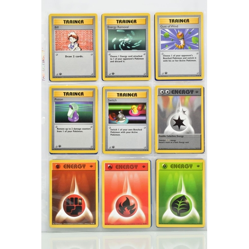 1600 - COMPLETE FIRST EDITION SHADOWLESS POKEMON CARDS BASE SET, complete set of one hundred and two cards,... 