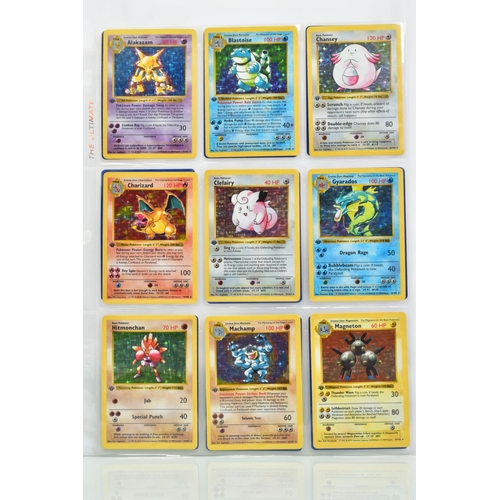 1600 - COMPLETE FIRST EDITION SHADOWLESS POKEMON CARDS BASE SET, complete set of one hundred and two cards,... 