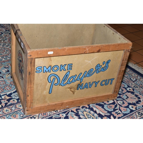 192 - A PLAYERS NAVY CUT DELIVERY CRATE, dating from the early 1960's, wooden frame with cardboard adverti... 