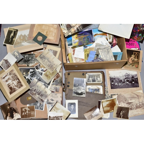 226 - TWO BOXES OF EPHEMERA containing a mixture of postcards, greeting cards and photographs, mainly from... 