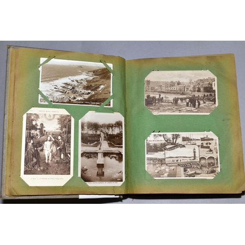 234 - AN EARLY 20TH CENTURY POSTCARD ALBUM, containing approximately two hundred and thirty vintage postca... 