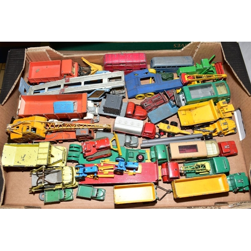 253 - A QUANTITY OF UNBOXED AND ASSORTED PLAYWORN DIECAST VEHICLES, to include Dinky Supertoys, Leyland/Al... 