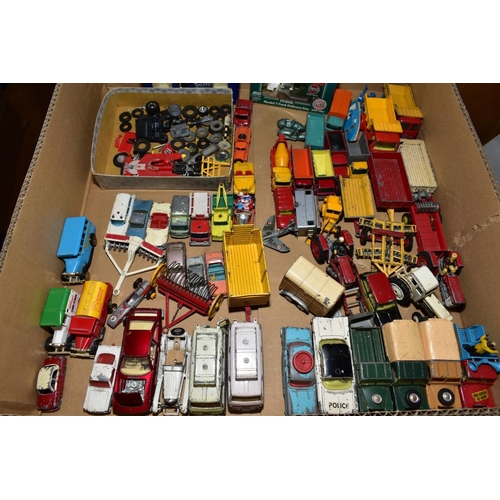 253 - A QUANTITY OF UNBOXED AND ASSORTED PLAYWORN DIECAST VEHICLES, to include Dinky Supertoys, Leyland/Al... 