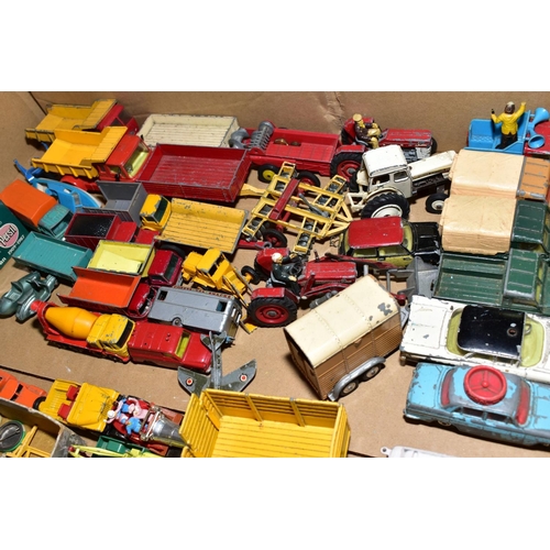 253 - A QUANTITY OF UNBOXED AND ASSORTED PLAYWORN DIECAST VEHICLES, to include Dinky Supertoys, Leyland/Al... 