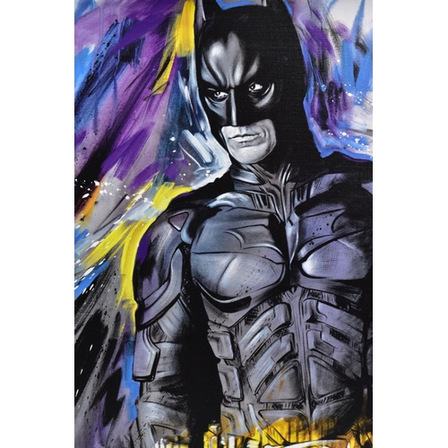 302 - JEN ALLEN (BRITISH 1979) 'SILENT GUARDIAN' a portrait of comic strip hero Batman, limited edition pr... 