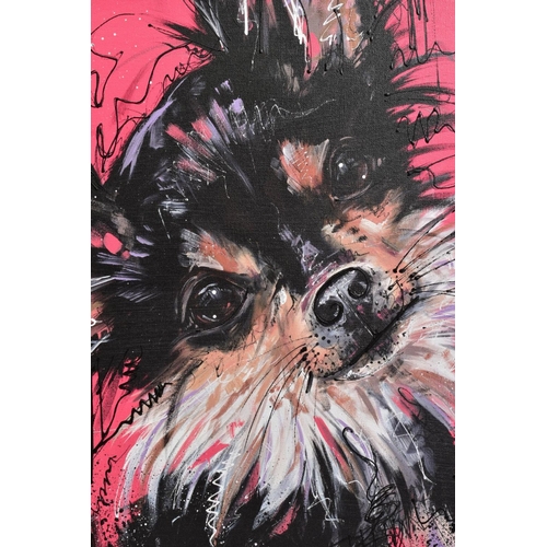 304 - SAMANTHA ELLIS (BRITISH 1992) 'BECAUSE I'M WORTH IT' a limited edition print on board of a Terrier d... 