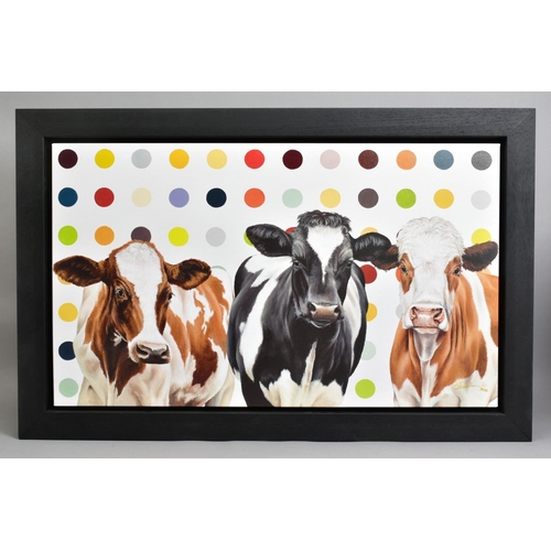 313 - HAYLEY GOODHEAD (BRITISH CONTEMPORARY) 'DAMIENS HERD' a limited edition box canvas print 38/195 of c... 