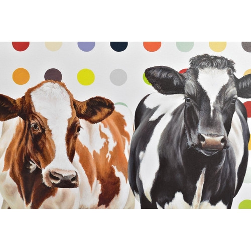 313 - HAYLEY GOODHEAD (BRITISH CONTEMPORARY) 'DAMIENS HERD' a limited edition box canvas print 38/195 of c... 