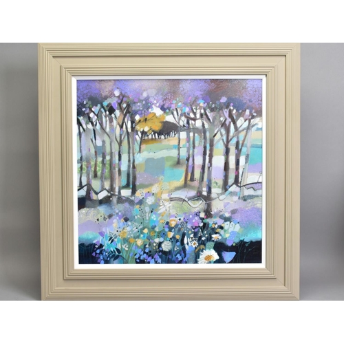 316 - EMMA S. DAVIS R.S.W. PAI (SCOTTISH 1975) 'SPRING SONG' a colourful woodland scene, signed bottom rig... 