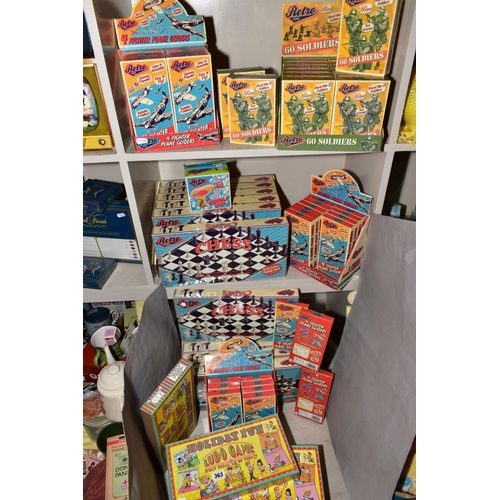 363 - A SELECTION OF RETRO CHILDRENS GAMES AND TOYS to include chess and Ludo board games, fighter plane g... 