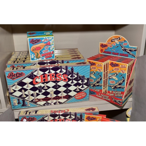 363 - A SELECTION OF RETRO CHILDRENS GAMES AND TOYS to include chess and Ludo board games, fighter plane g... 