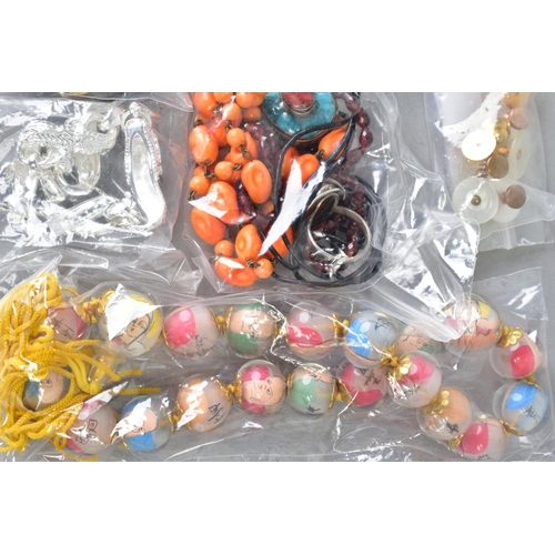 99 - A SELECTION OF COSTUME JEWELLERY, to include various imitation pearl necklaces, paste set rings, an ... 