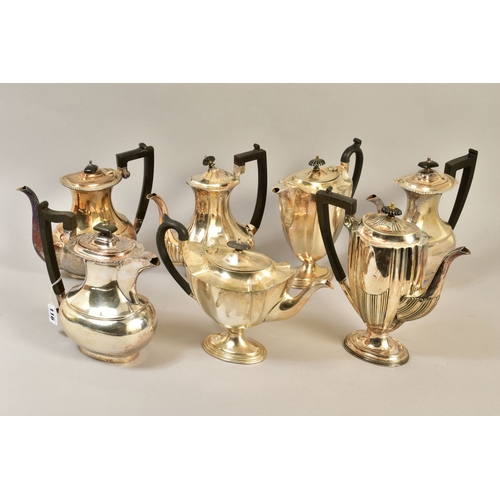 116 - A GROUP OF MOSTLY 20TH CENTURY SILVER PLATED HOLLOW WARES, all in late Georgian style, comprising a ... 