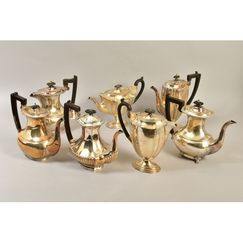 116 - A GROUP OF MOSTLY 20TH CENTURY SILVER PLATED HOLLOW WARES, all in late Georgian style, comprising a ... 