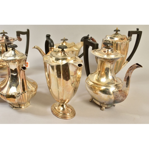 116 - A GROUP OF MOSTLY 20TH CENTURY SILVER PLATED HOLLOW WARES, all in late Georgian style, comprising a ... 