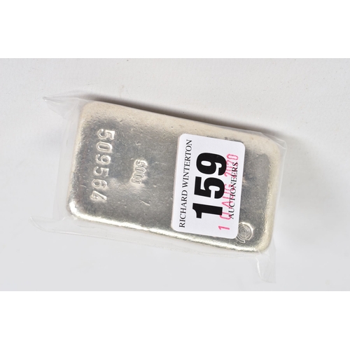 159 - A 500G SILVER BAR, the Umicore silver bar stamped Feinsilber 999, 500g