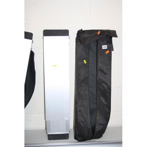 1104 - TWO TELESCOPIC WHEELCHAIR RAMPS in carrying cases both sets 75cm closed and 122cm extended