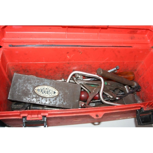 1105 - A PAIR OF STEEL CAR RAMPS AND TWO TOOLBOXES OF TOOLS including Britool, King Dick and others spanner... 