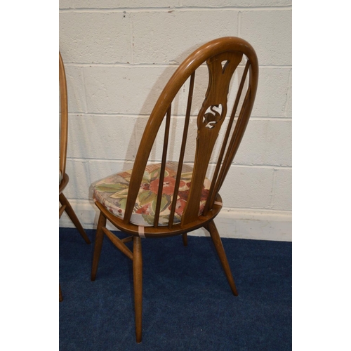 1201 - A SET OF FOUR ERCOL GOLDEN DAWN SWAN HOOP BACK CHAIRS including one carver (4)