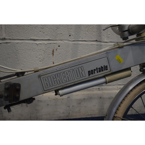 1214 - A BICKERTON PORTABLE ALUMINIUM FOLDING BICYCLE (with original manual)