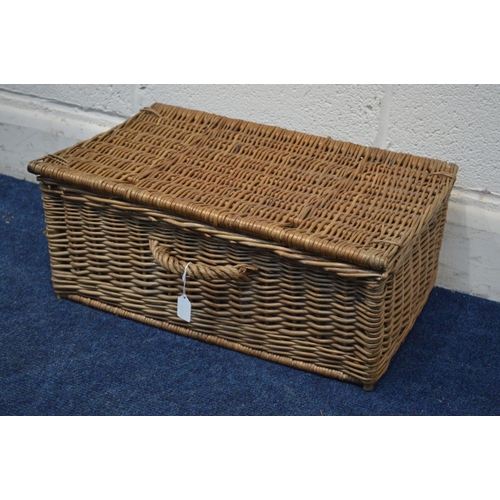 1239 - A WICKER PICNIC BASKET WITH CONTENTS